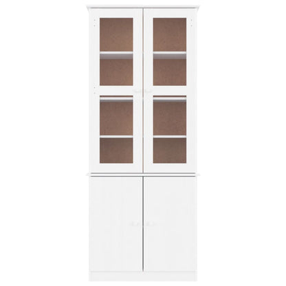 Glass Display Cabinet Alta White 77X35X186.5 Cm Solid Wood Pine