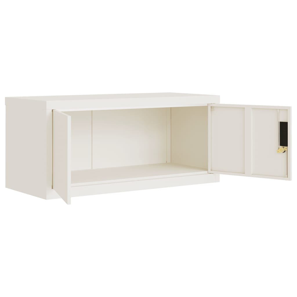 File Cabinet White 90X40X40 Cm Steel