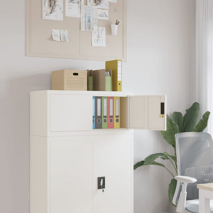 File Cabinet White 90X40X40 Cm Steel