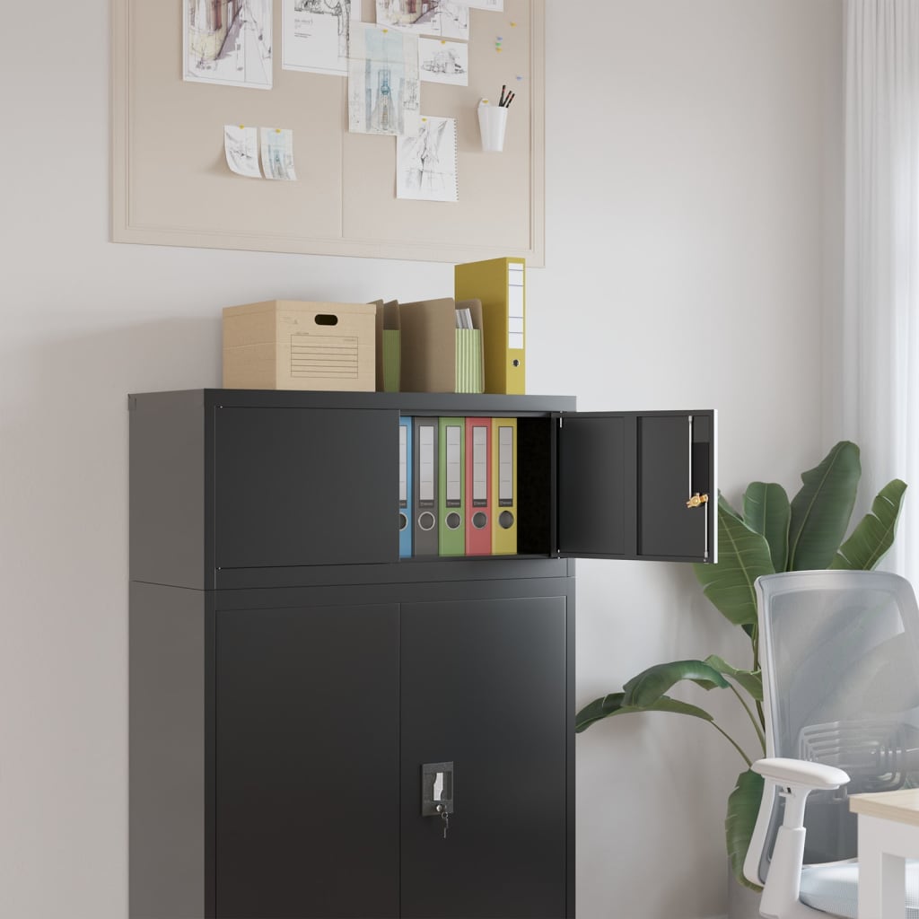 File Cabinet Black 90X40X40 Cm Steel