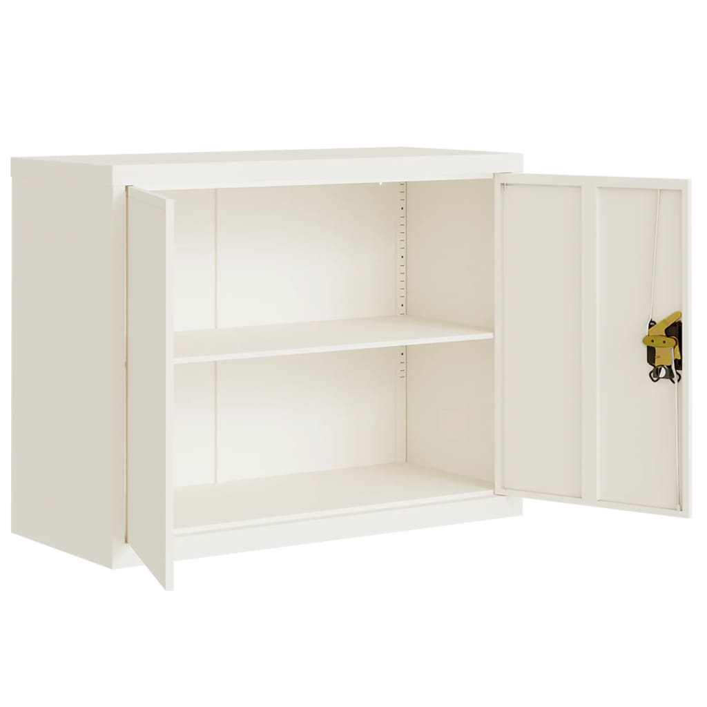 File Cabinet White 90X40X70 Cm Steel