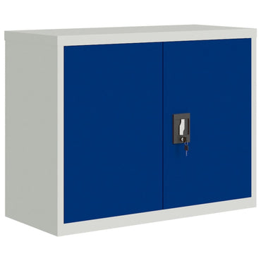 File Cabinet Light Grey And Blue 90X40X70 Cm Steel