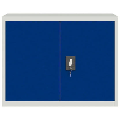 File Cabinet Light Grey And Blue 90X40X70 Cm Steel