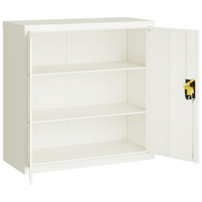 File Cabinet White 90X40X90 Cm Steel