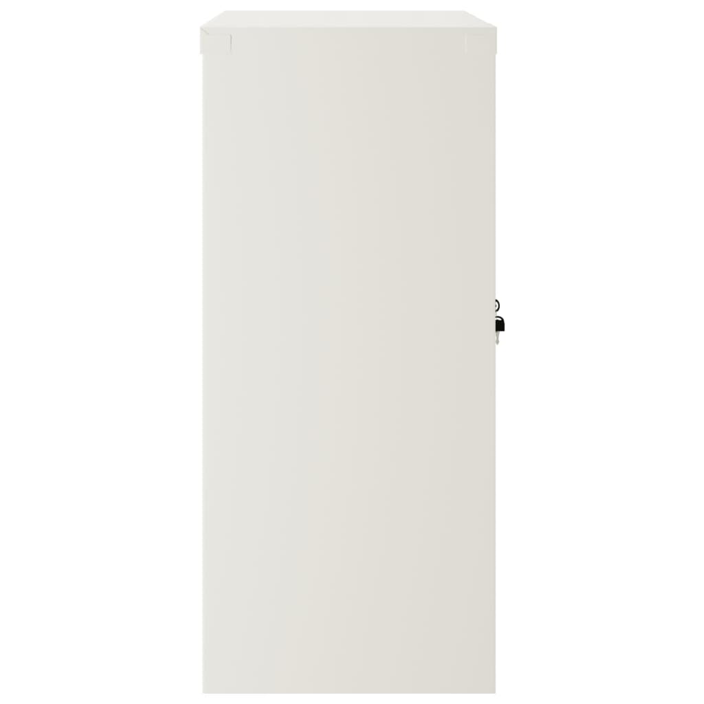 File Cabinet White 90X40X90 Cm Steel