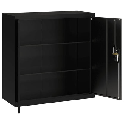 File Cabinet Black 90X40X90 Cm Steel