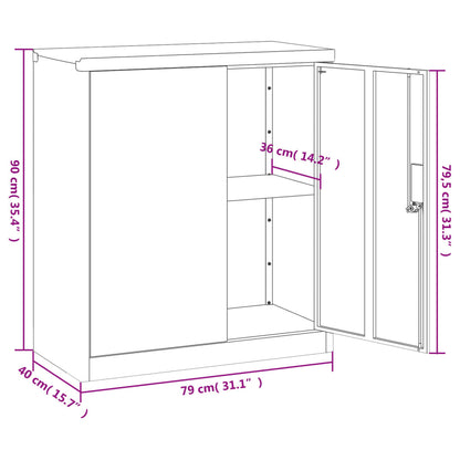 File Cabinet White 79X40X90 Cm Steel