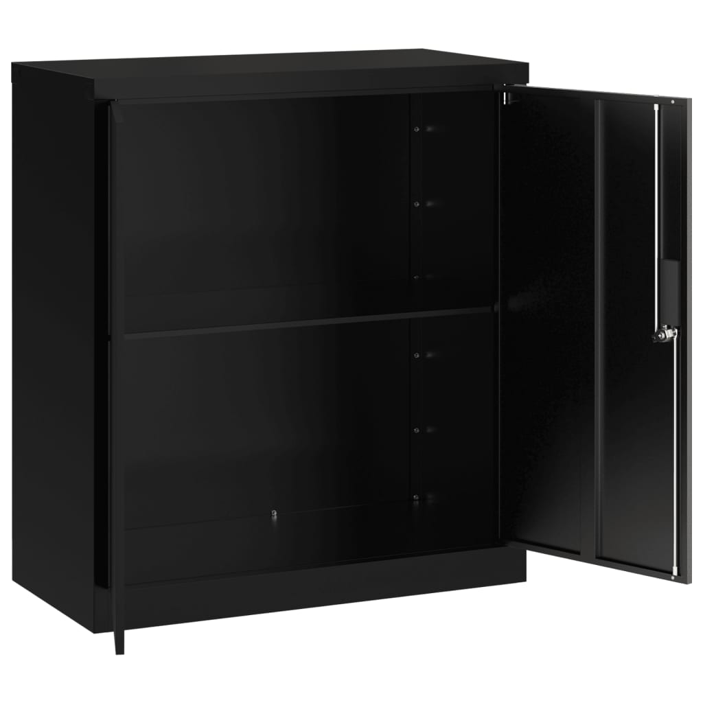 File Cabinet Black 79X40X90 Cm Steel