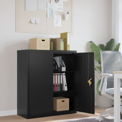 File Cabinet Black 90X40X105 Cm Steel