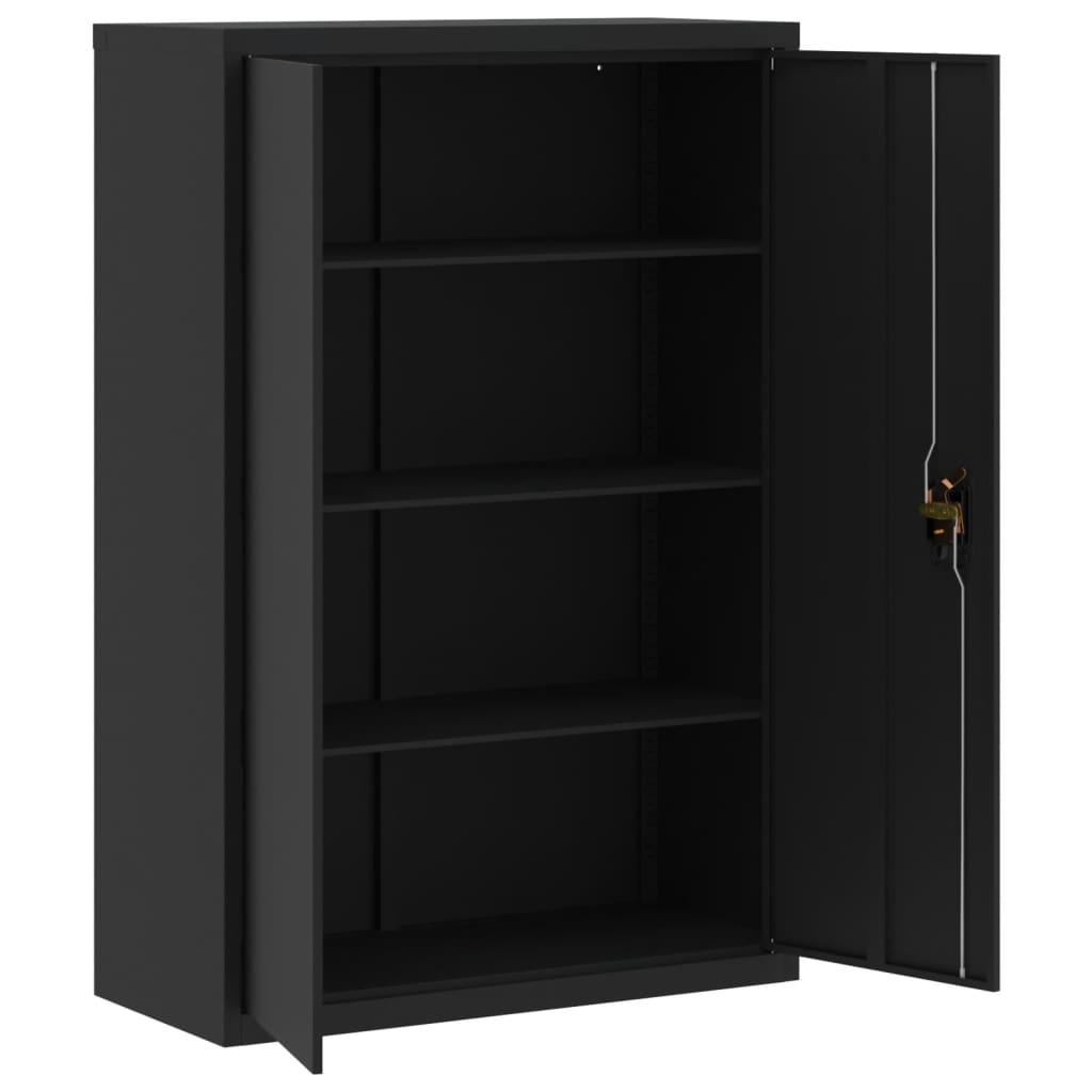 File Cabinet Black 90X40X140 Cm Steel