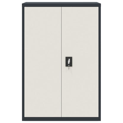 File Cabinet Anthracite And White 90X40X140 Cm Steel