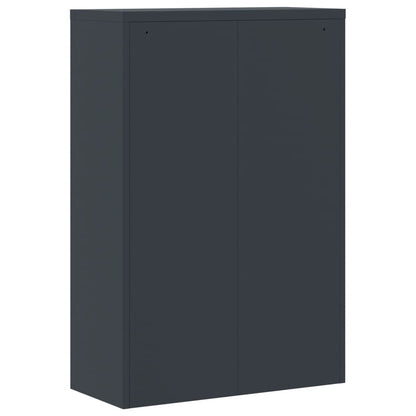 File Cabinet Anthracite And White 90X40X140 Cm Steel