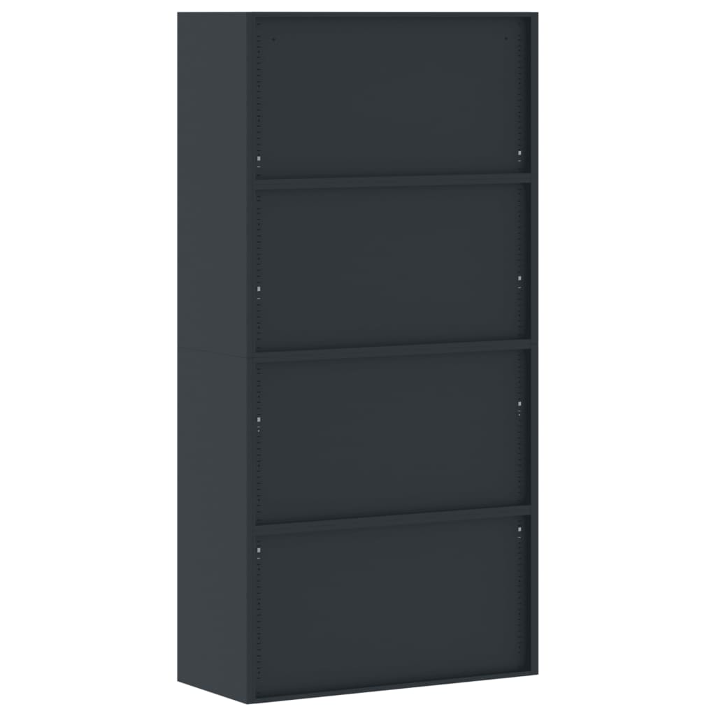 File Cabinet Anthracite And Red 90X40X180 Cm Steel