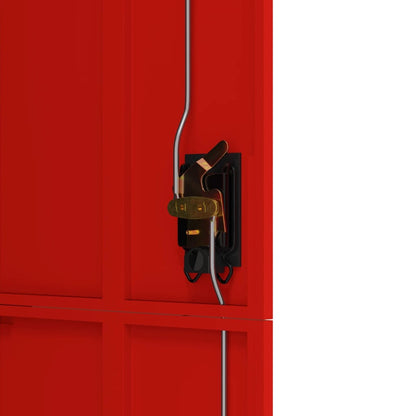 File Cabinet Anthracite And Red 90X40X180 Cm Steel