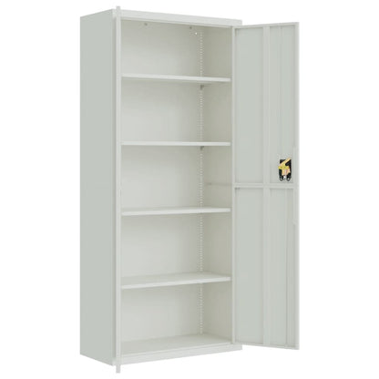 File Cabinet Light Grey 90X40X200 Cm Steel