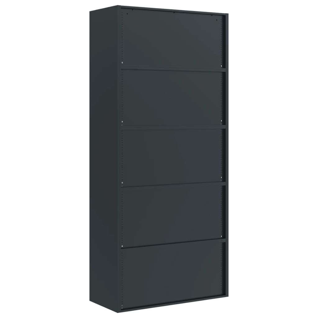 File Cabinet Anthracite And Red 90X40X200 Cm Steel