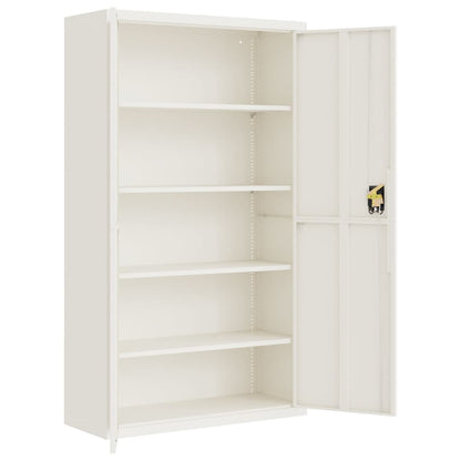 File Cabinet White 105X40X180 Cm Steel