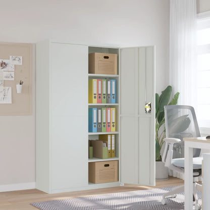 File Cabinet Light Grey 105X40X180 Cm Steel