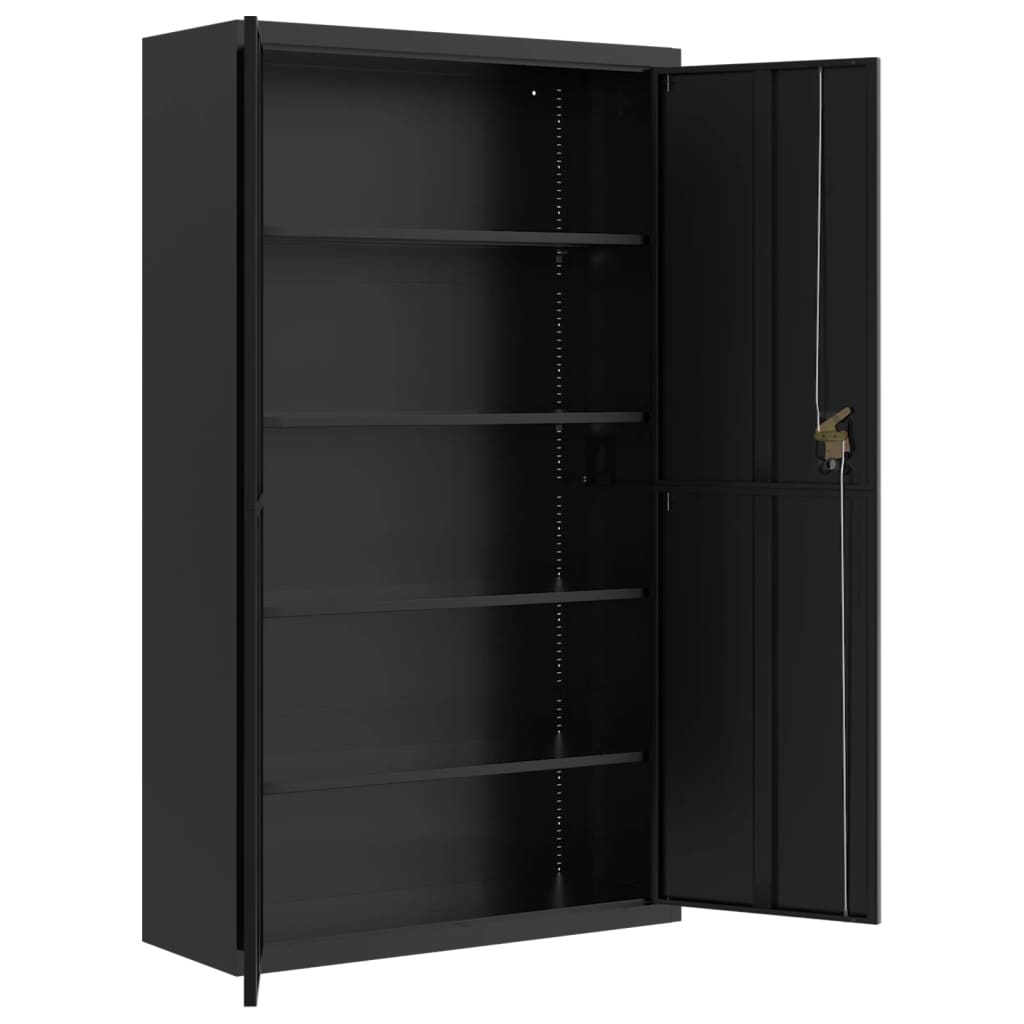 File Cabinet Black 105X40X180 Cm Steel