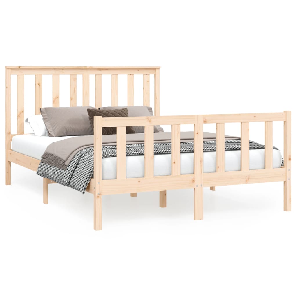 Bed Frame Without Mattress 120X200 Cm Solid Wood Pine