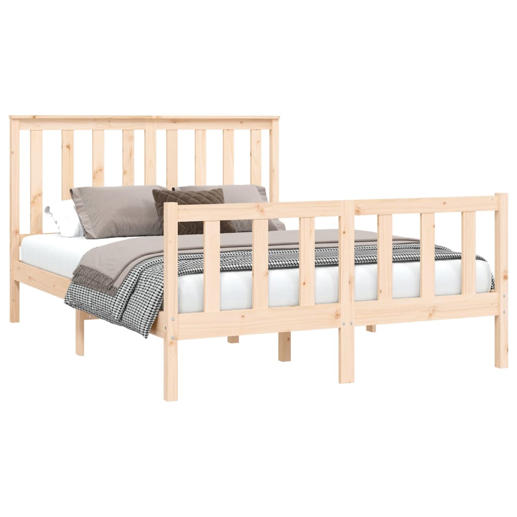 Bed Frame Without Mattress 120X200 Cm Solid Wood Pine