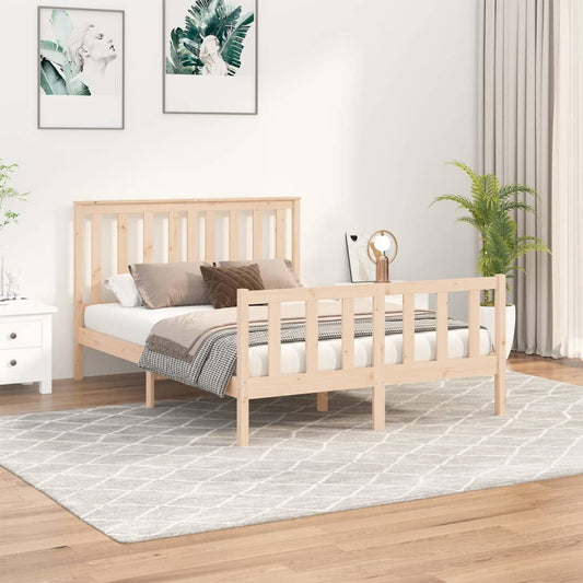 Bed Frame Without Mattress 120X200 Cm Solid Wood Pine