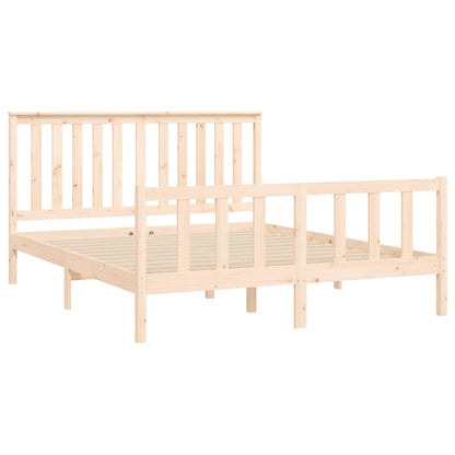 Bed Frame Without Mattress 150X200 Cm King Size Solid Wood Pine King Size