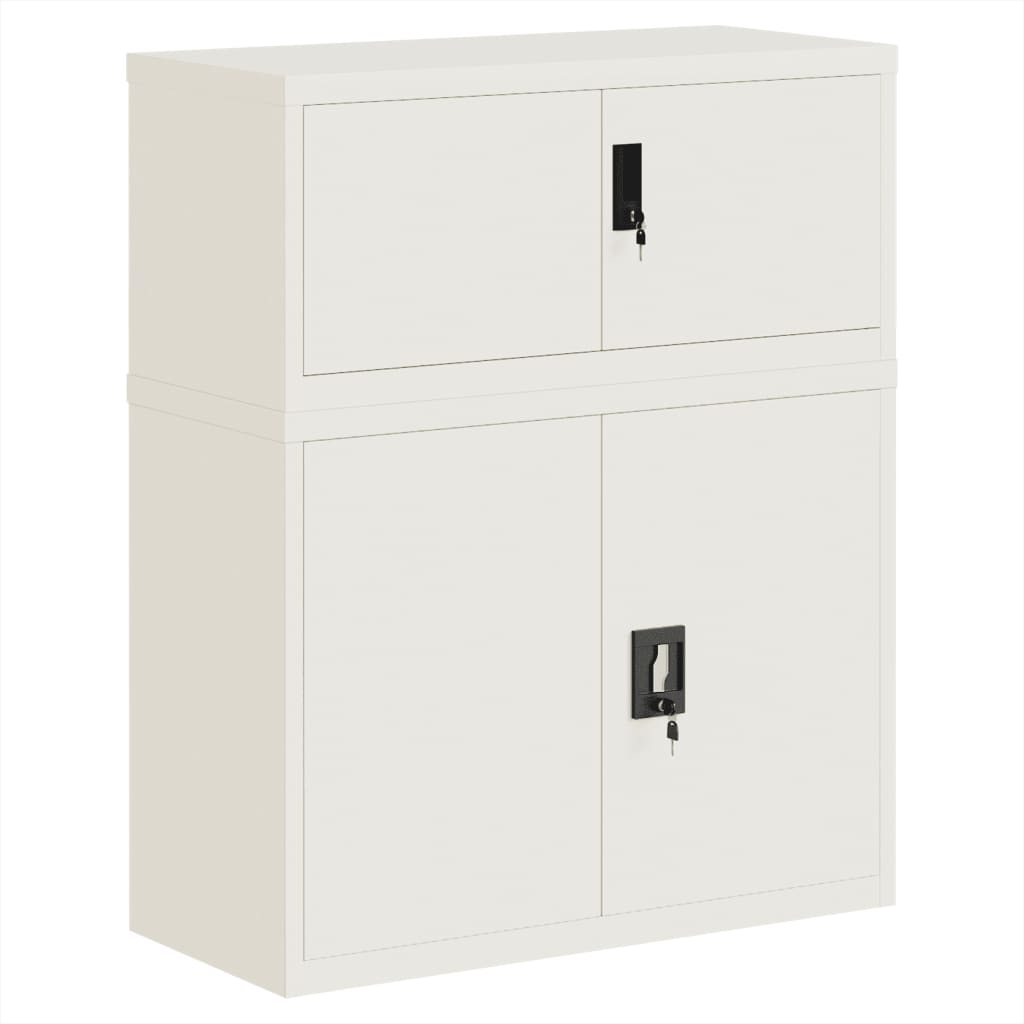 File Cabinet White 90X40X110 Cm Steel