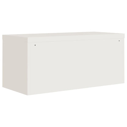 File Cabinet White 90X40X110 Cm Steel