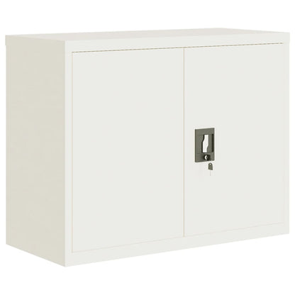 File Cabinet White 90X40X110 Cm Steel