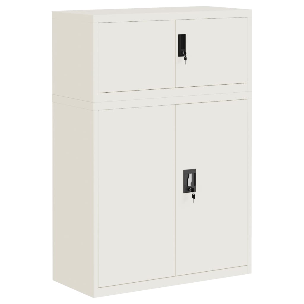 File Cabinet White 90X40X130 Cm Steel