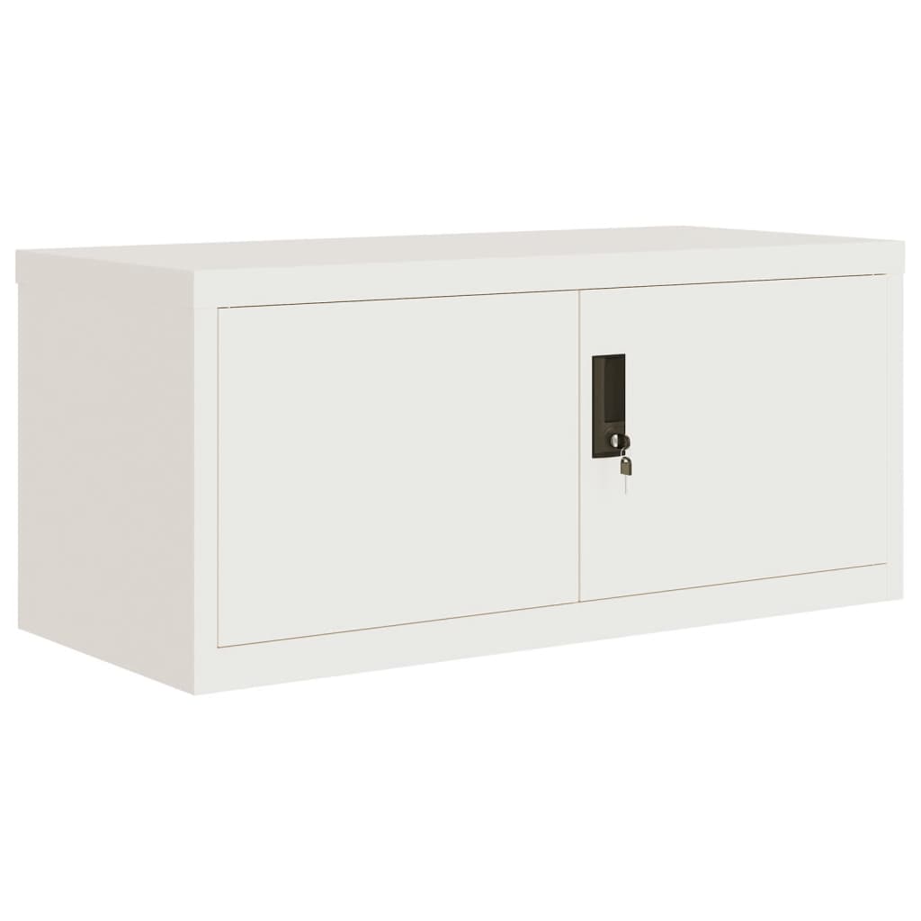 File Cabinet White 90X40X130 Cm Steel