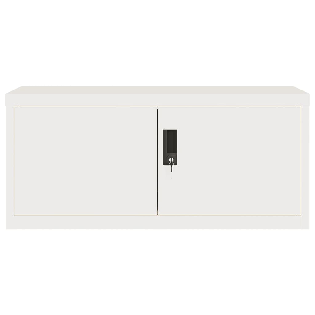 File Cabinet White 90X40X130 Cm Steel