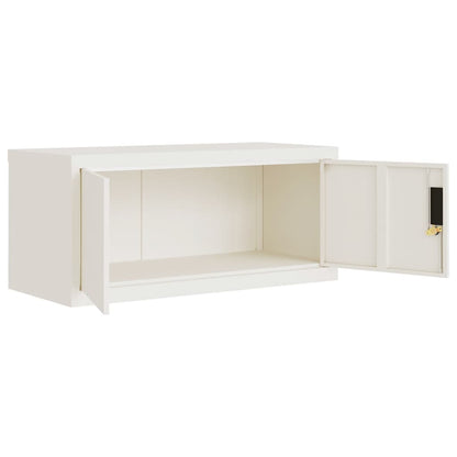 File Cabinet White 90X40X130 Cm Steel