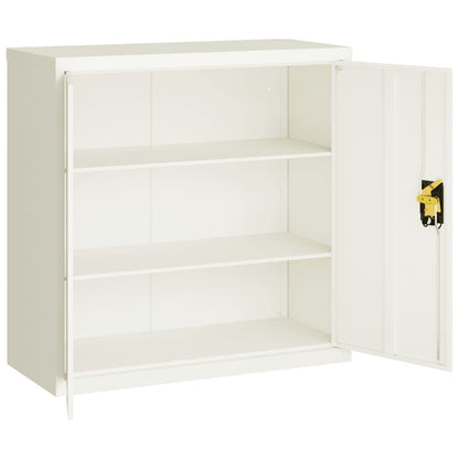 File Cabinet White 90X40X130 Cm Steel