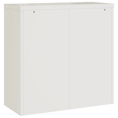 File Cabinet White 90X40X130 Cm Steel