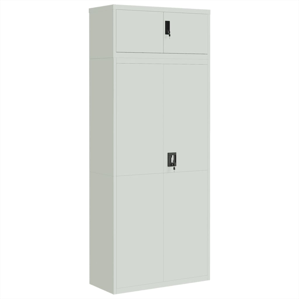 File Cabinet Light Grey 90X40X220 Cm Steel