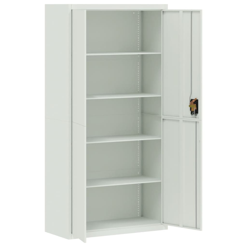 File Cabinet Light Grey 90X40X220 Cm Steel