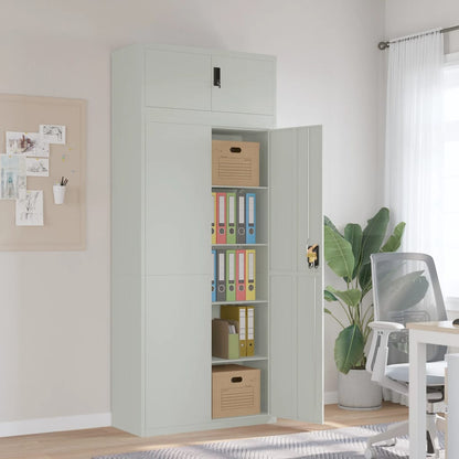 File Cabinet Light Grey 90X40X220 Cm Steel