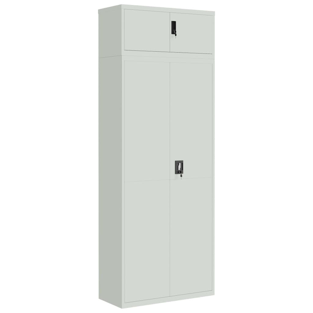 File Cabinet Light Grey 90X40X240 Cm Steel