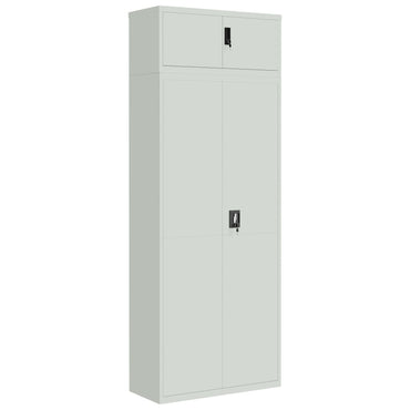 File Cabinet Light Grey 90X40X240 Cm Steel