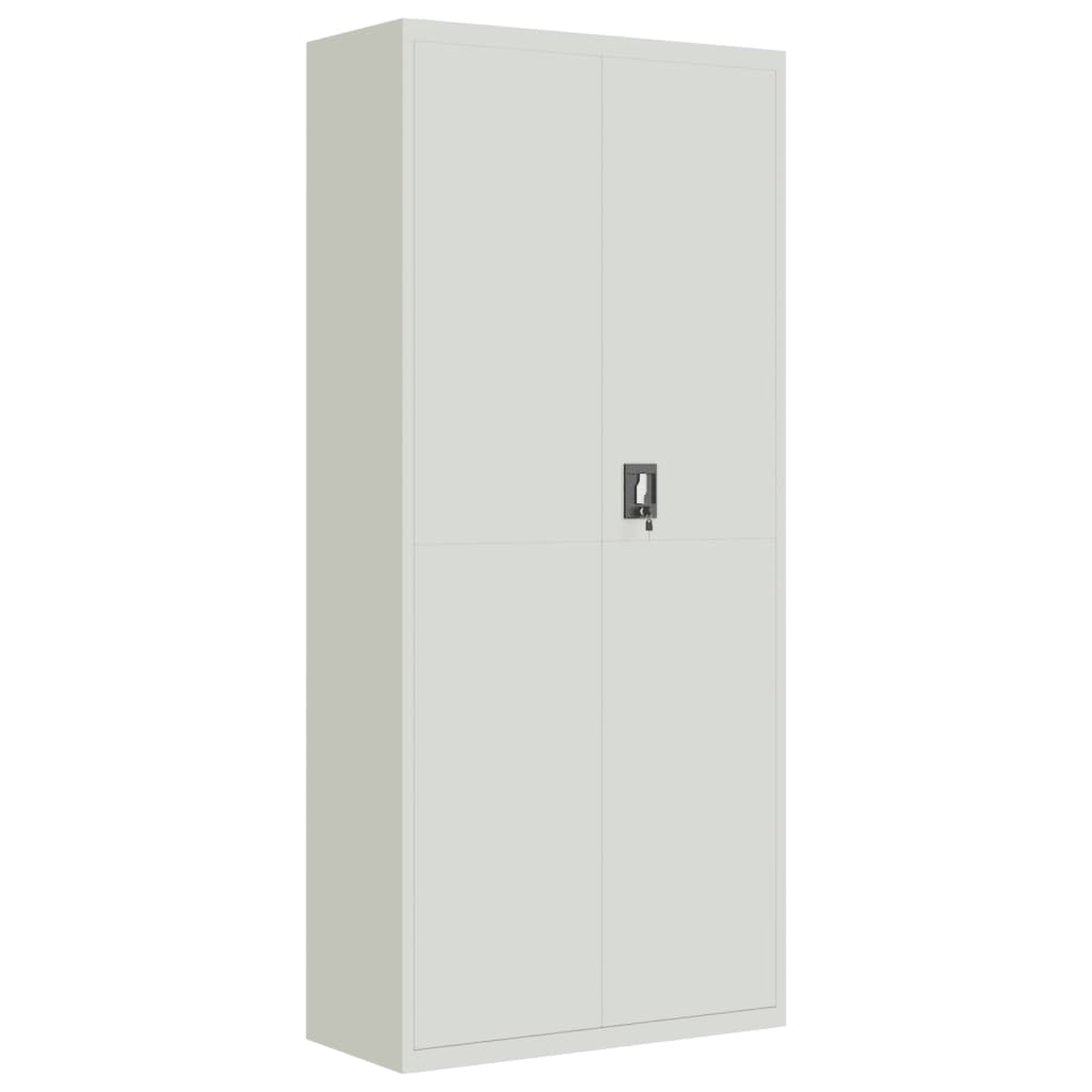 File Cabinet Light Grey 90X40X240 Cm Steel