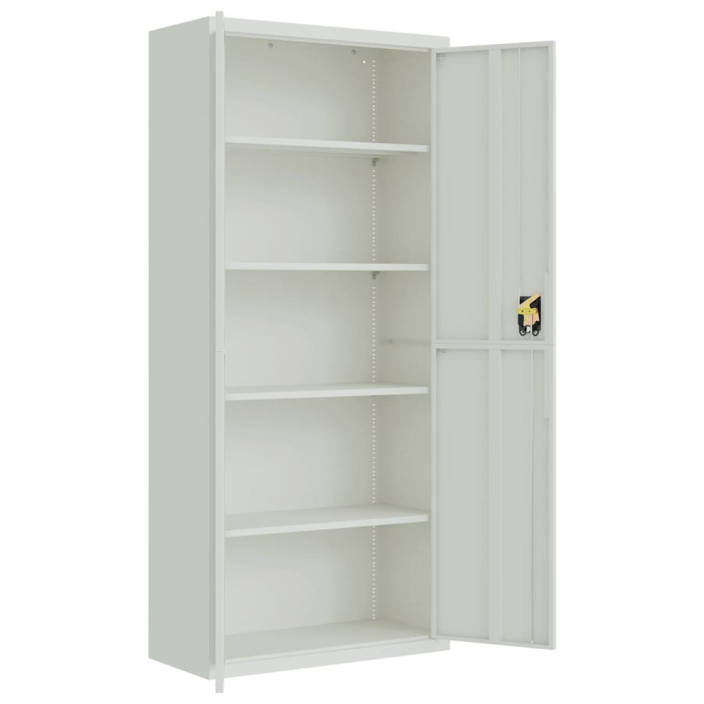 File Cabinet Light Grey 90X40X240 Cm Steel