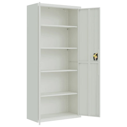 File Cabinet Light Grey 90X40X240 Cm Steel