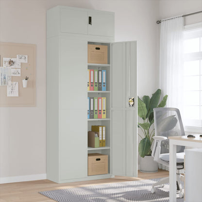 File Cabinet Light Grey 90X40X240 Cm Steel