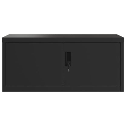 File Cabinet Black 90X40X130 Cm Steel