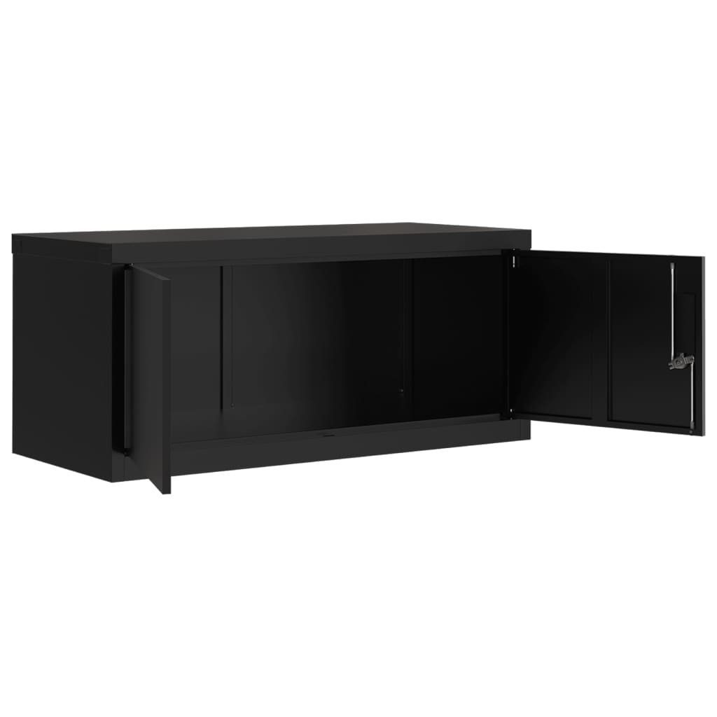 File Cabinet Black 90X40X130 Cm Steel