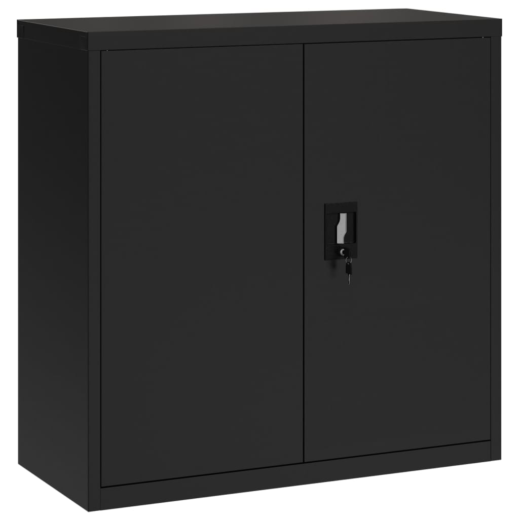 File Cabinet Black 90X40X130 Cm Steel