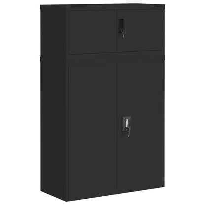 File Cabinet Black 90X40X145 Cm Steel