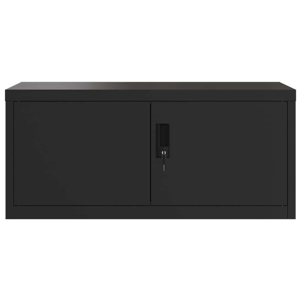 File Cabinet Black 90X40X145 Cm Steel